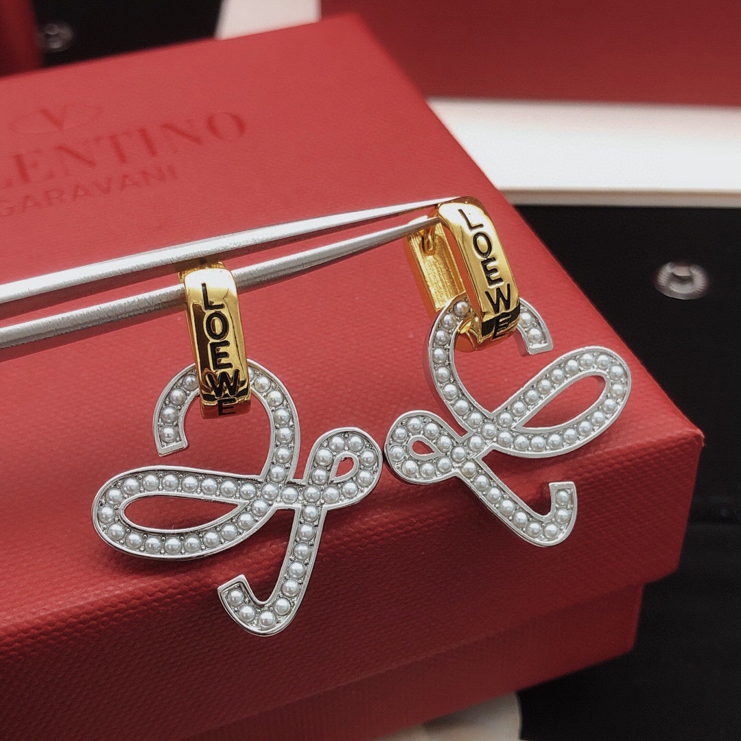 beige brass Hook Earrings for women - product detail view