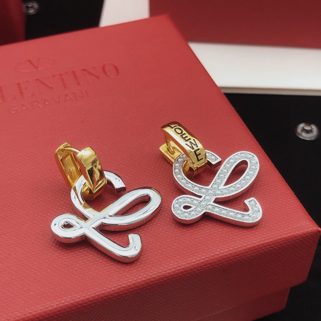 beige brass Hook Earrings for women - alternate angle view 3