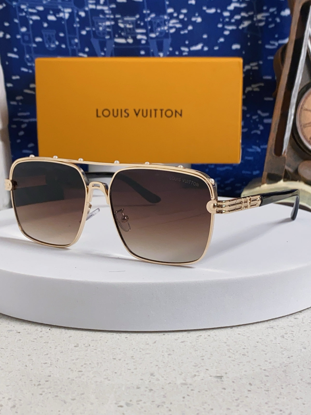 purple metal sun Sunglasses for men - product detail view
