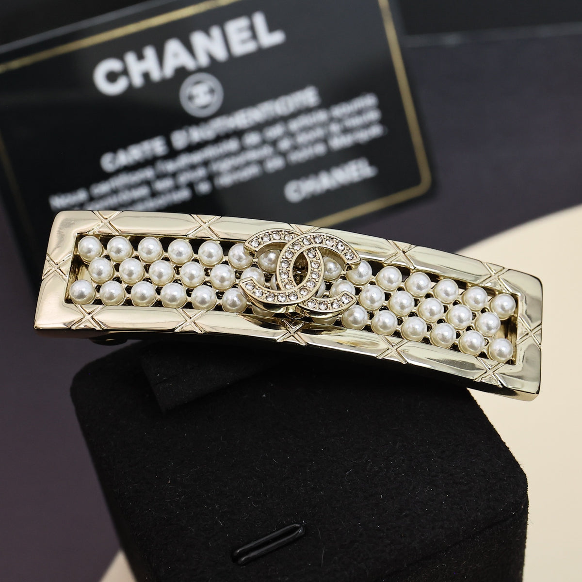 gold pearl Hair Clip for women - alternate angle view 7