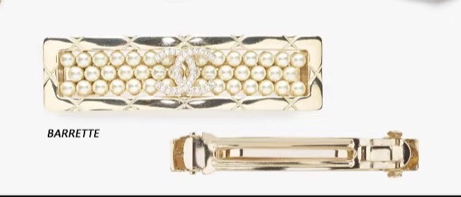gold pearl Hair Clip for women - product detail view