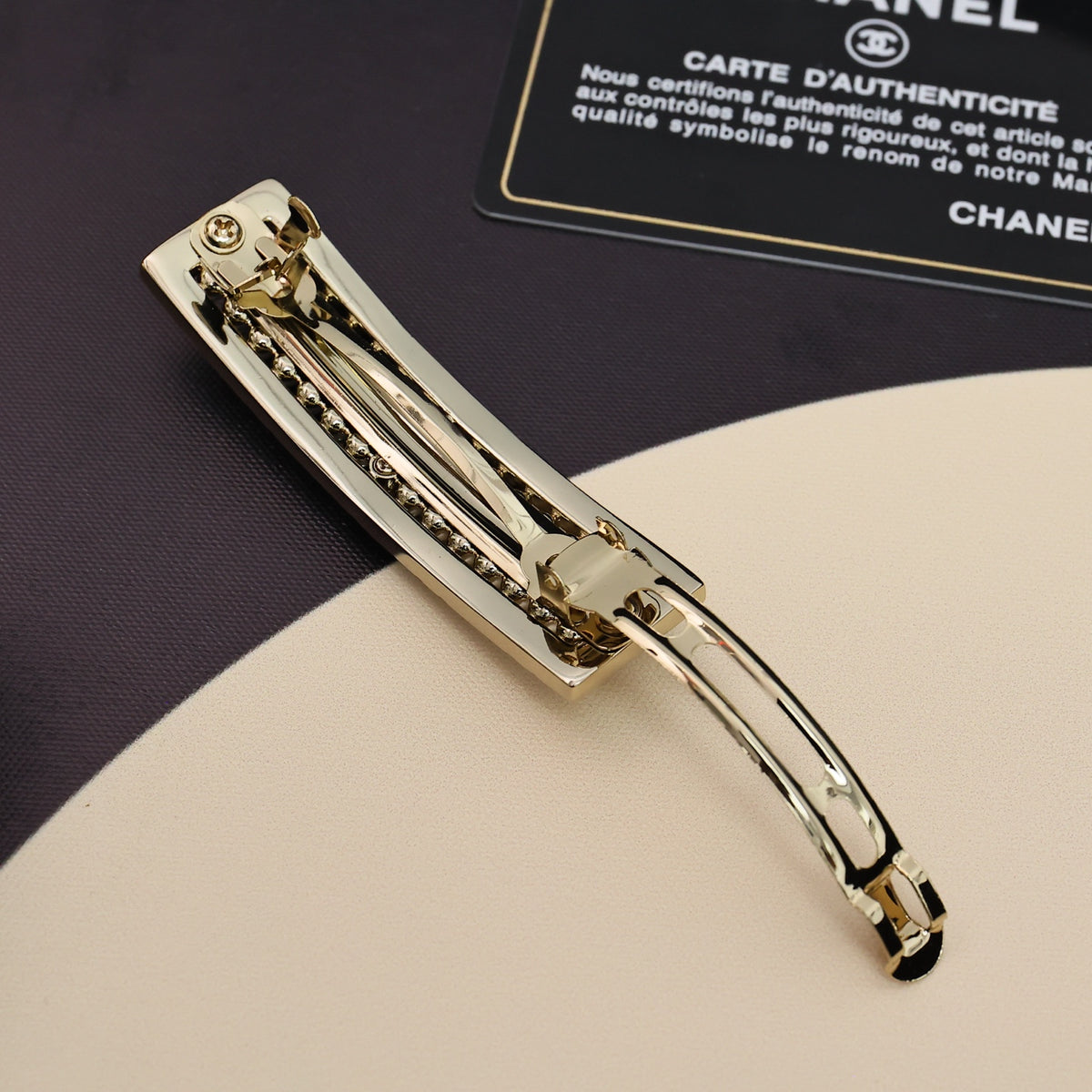 gold pearl Hair Clip for women - alternate angle view 5