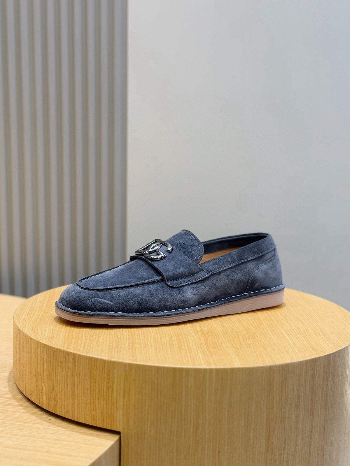 Dolce & Gabbana DG Men's New Florio Suede Moccasin Loafers with Logo