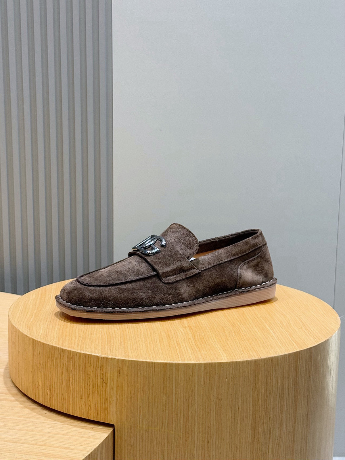 Dolce & Gabbana DG Men's New Florio Suede Moccasin Loafers with Logo