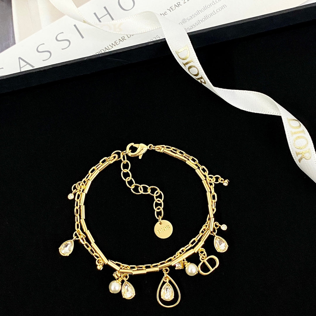 pearl letter Bracelet for women - alternate angle view 3