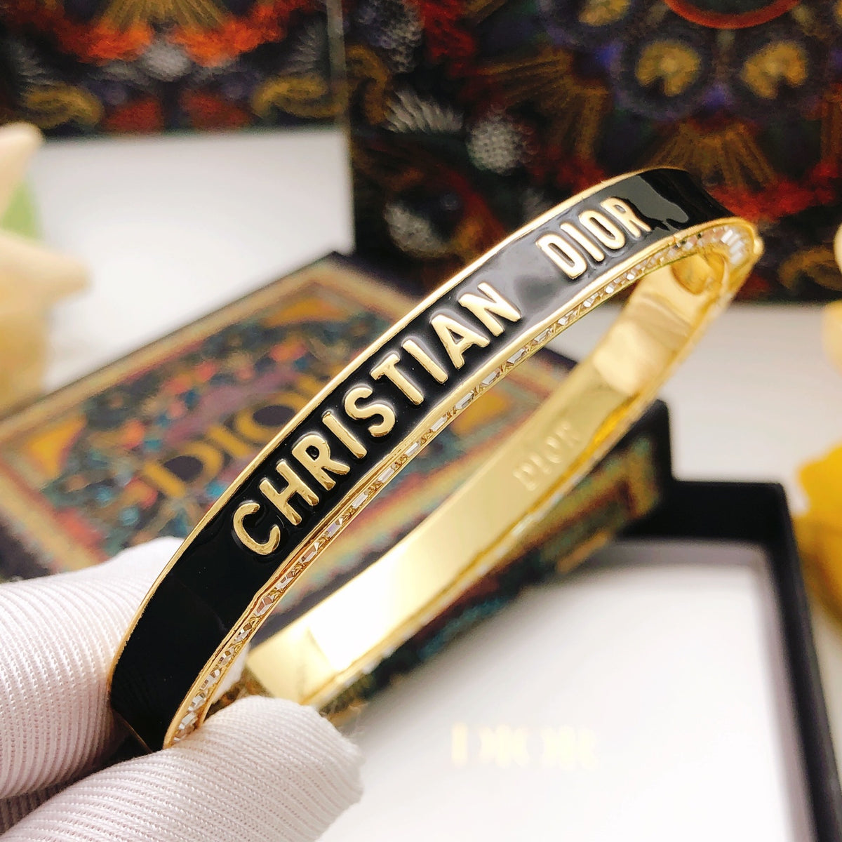 black brass Bangle for women - alternate angle view 2