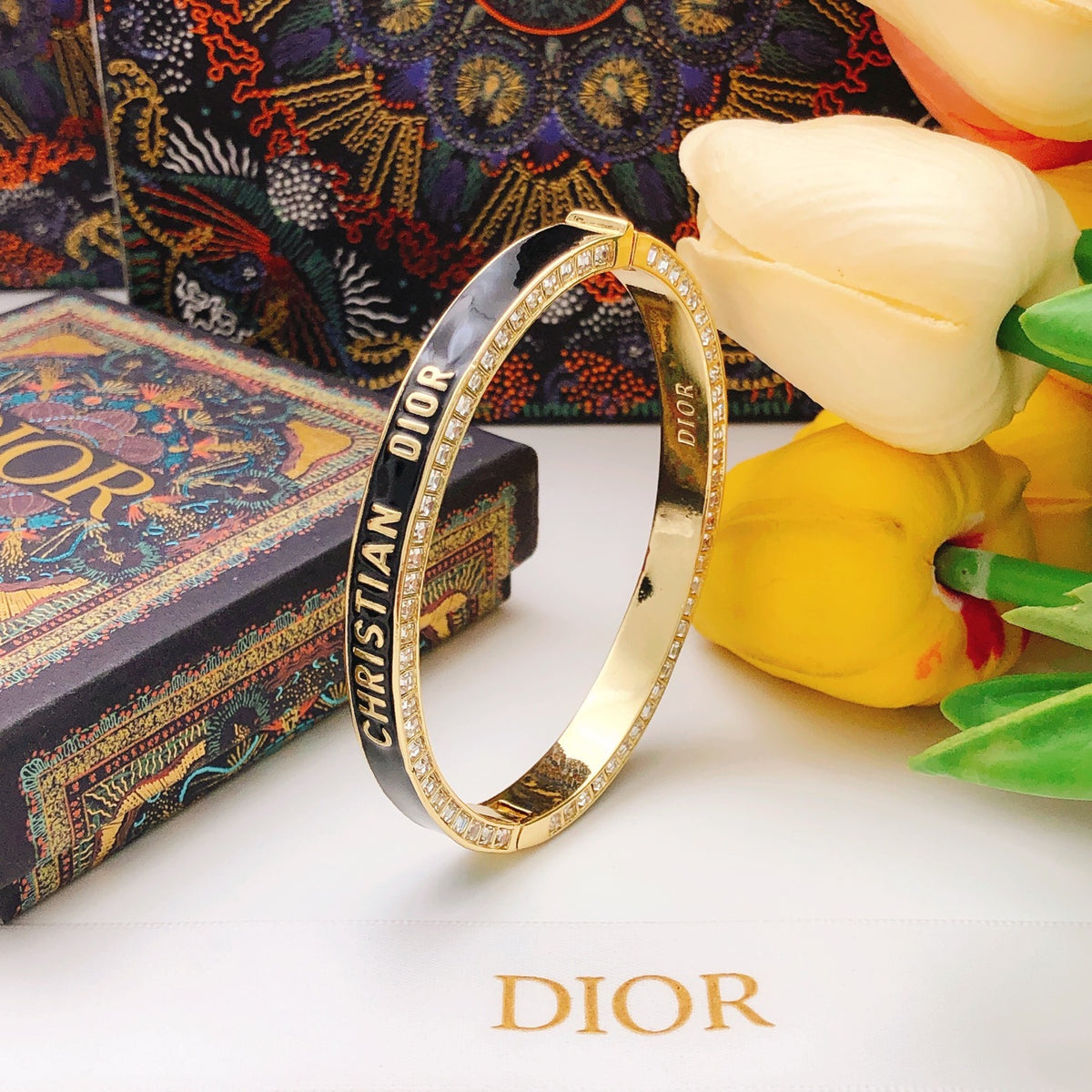 black brass Bangle for women - alternate angle view 4