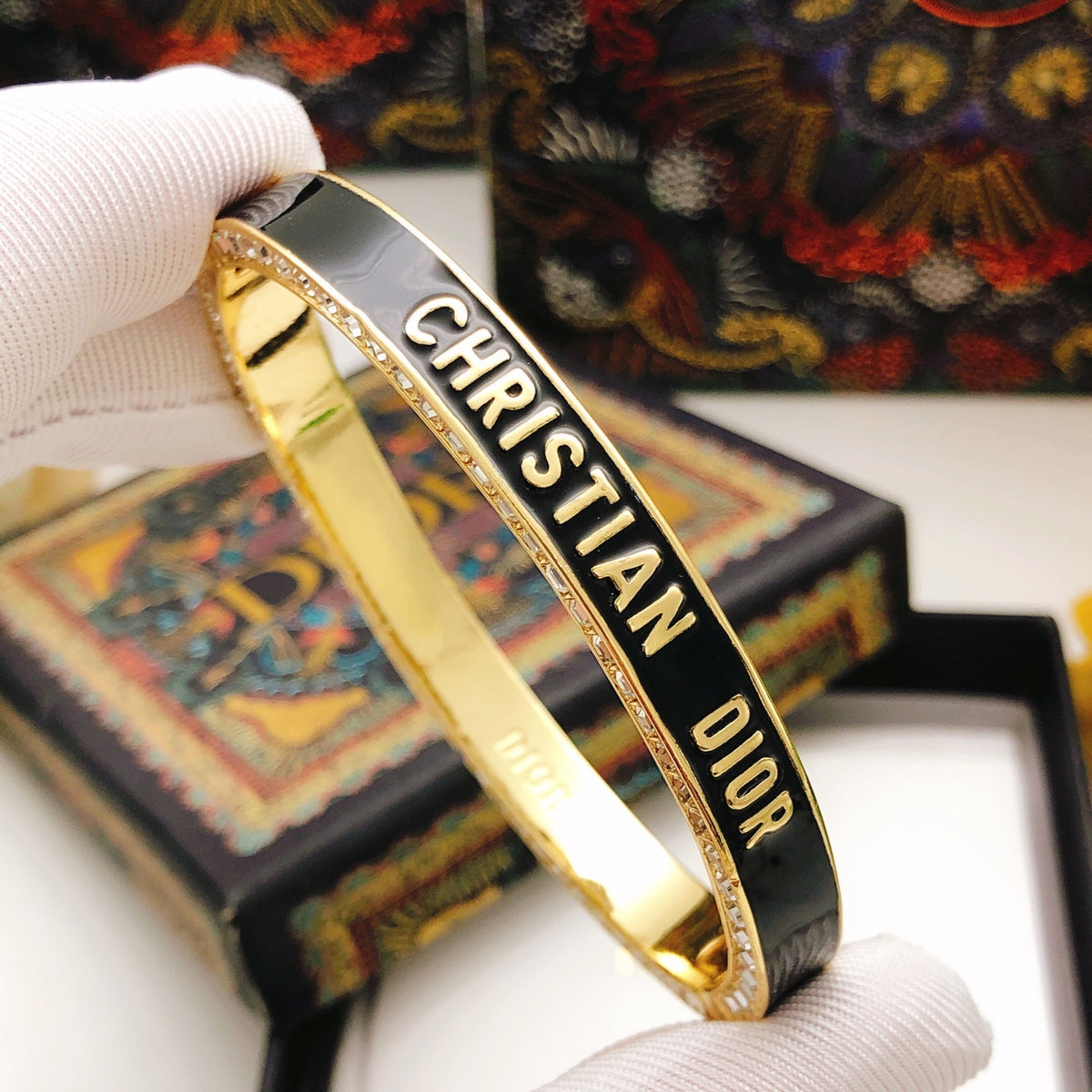 black brass Bangle for women - product detail view