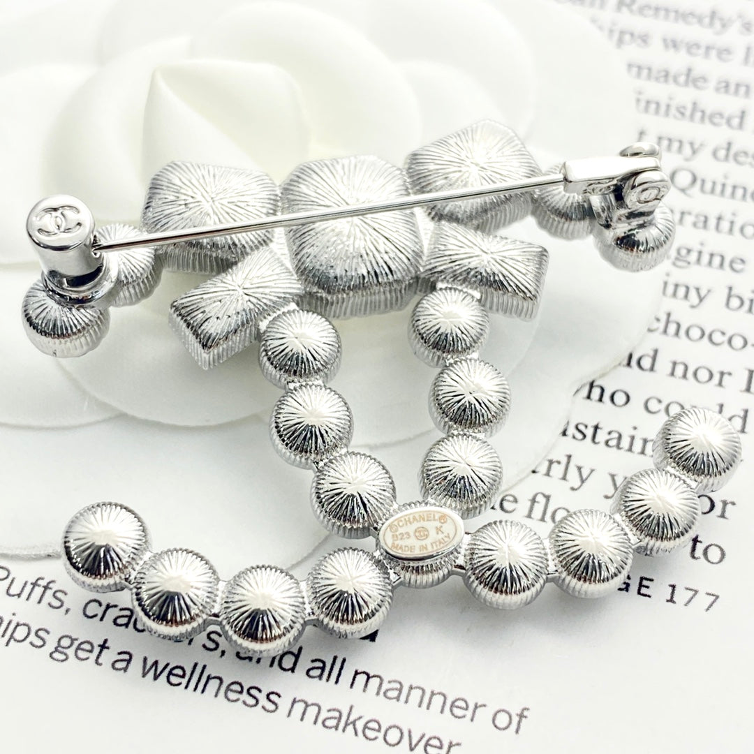 black and white pearl butterfly Brooch for women - alternate angle view 3