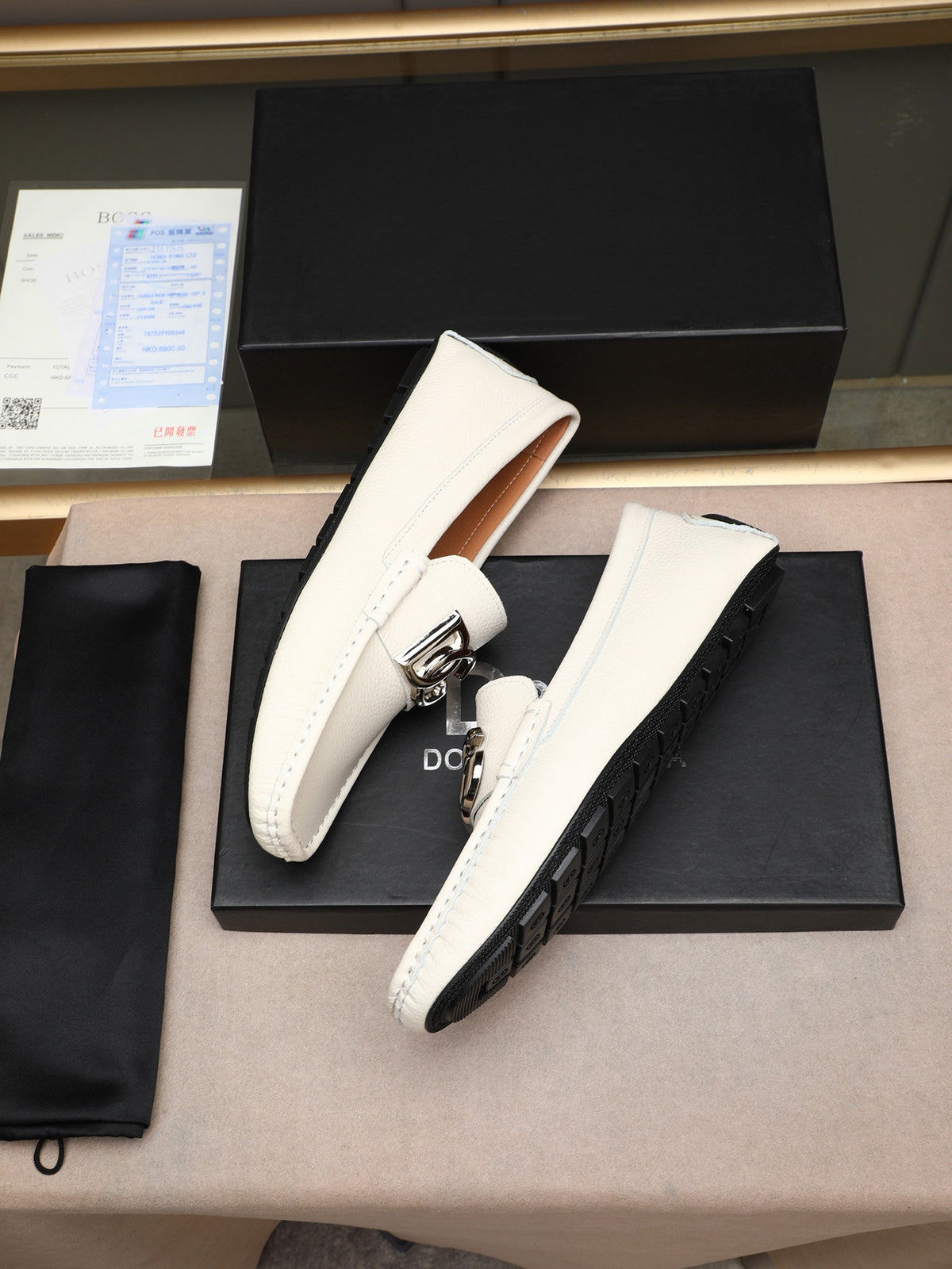 Dolce & Gabbana DG Men's Slip-On Moccasin Loafers with Metal Detail