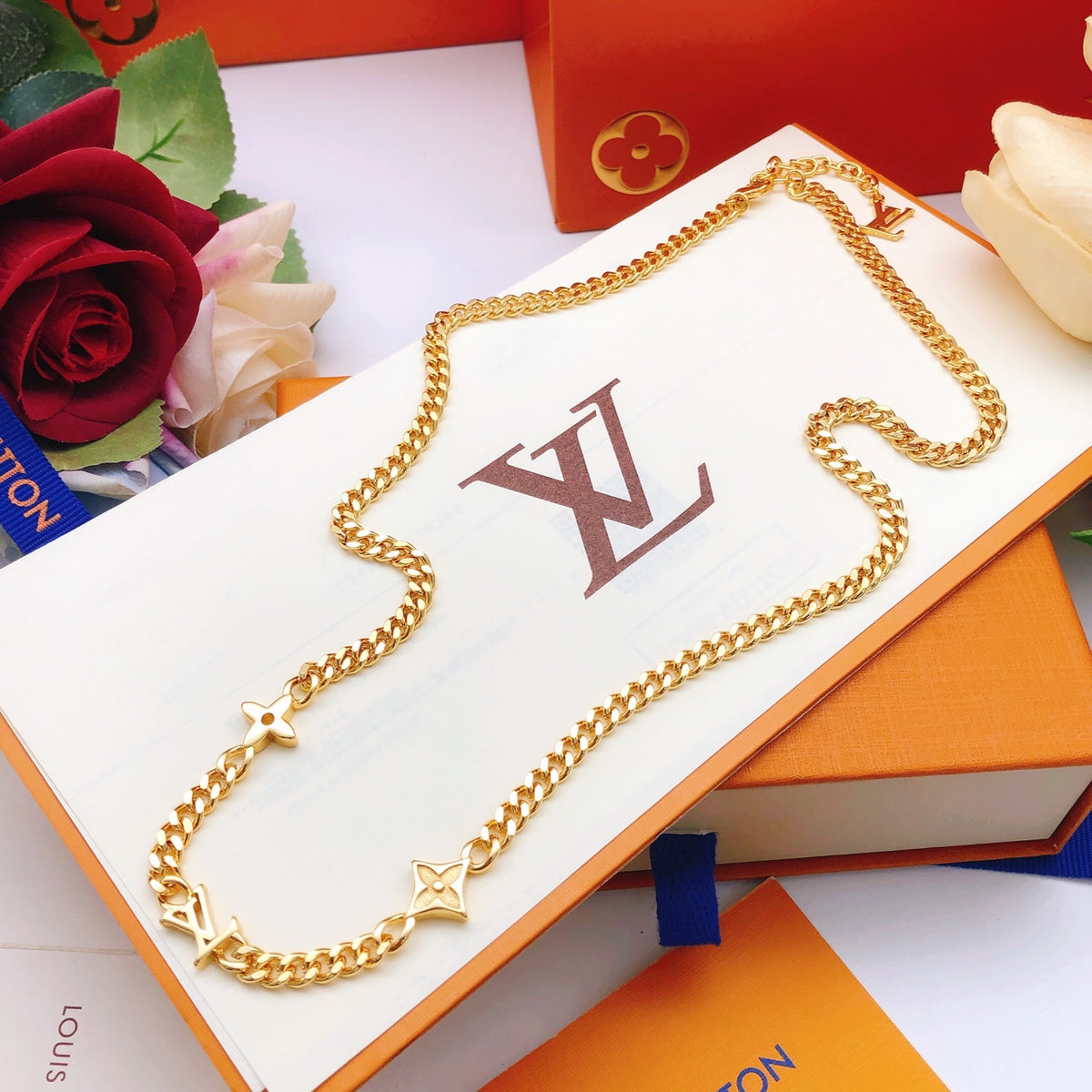 yellow brass Necklace for women - alternate angle view 4