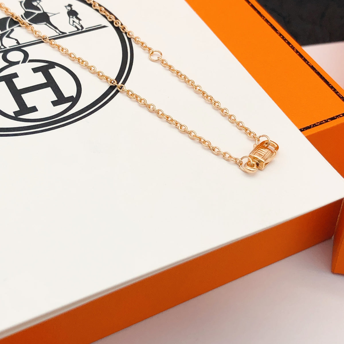rose gold crystal rose Necklace for women - alternate angle view 6