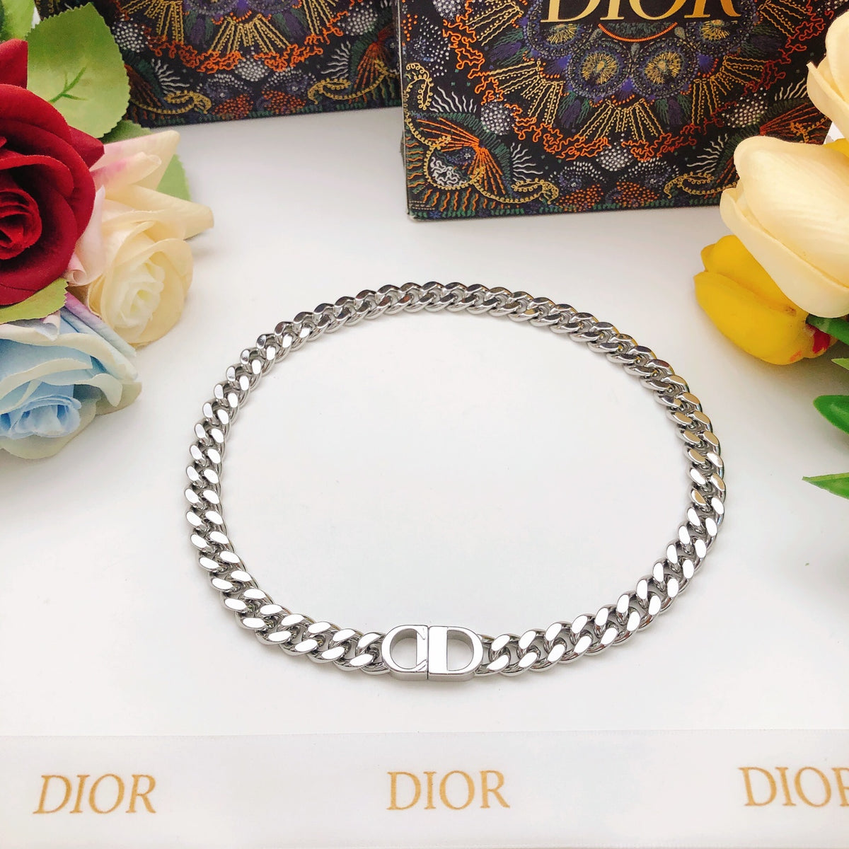 silver brass Necklace for women - alternate angle view 2