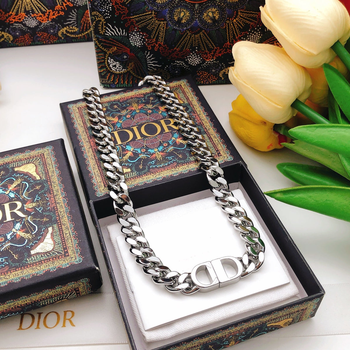 silver brass Necklace for women - alternate angle view 5