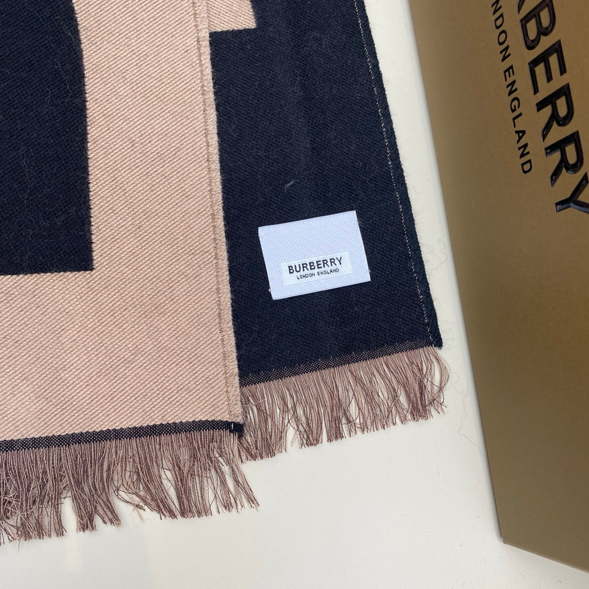 brown wool letter Scarf for men - alternate angle view 7