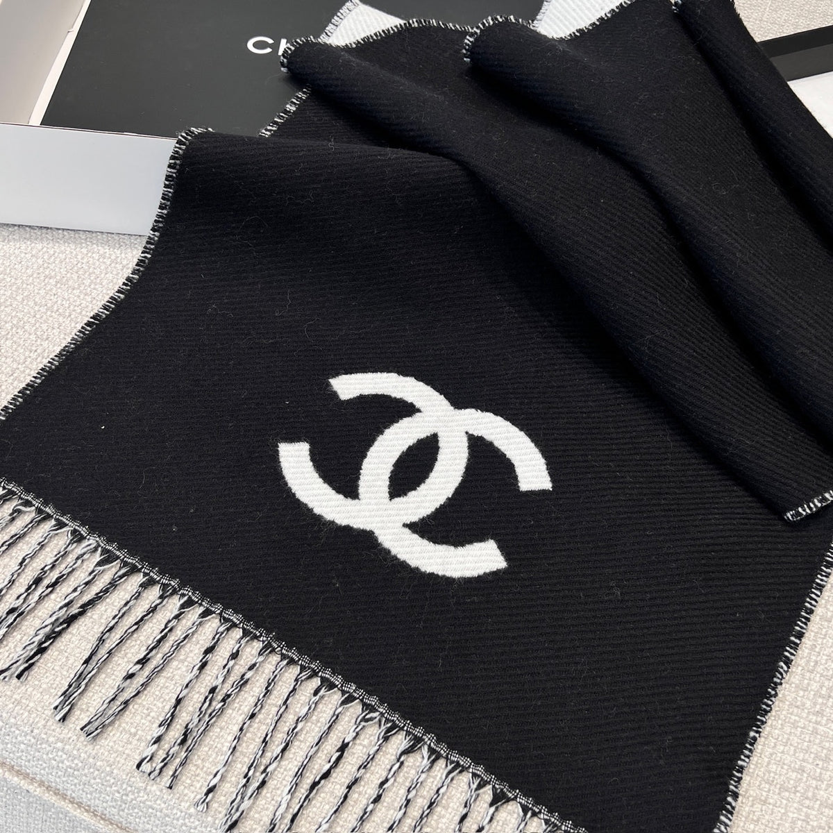 black and white velvet elegant fashion accessory for women - alternate angle view 5
