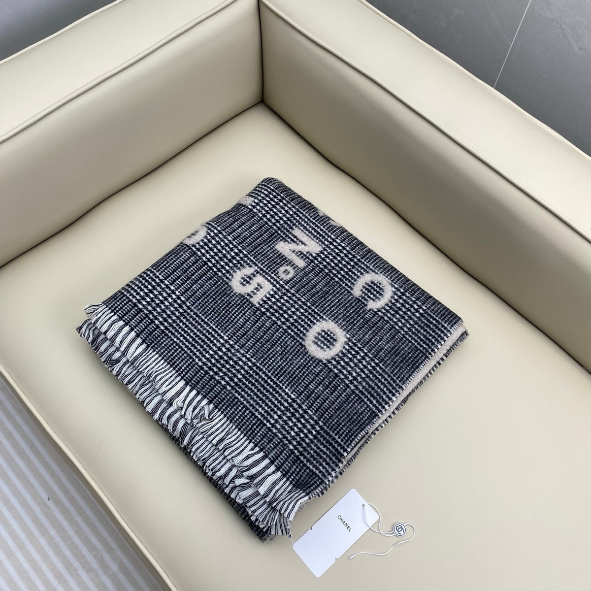 gray velvet elegant Shawl for women - product detail view
