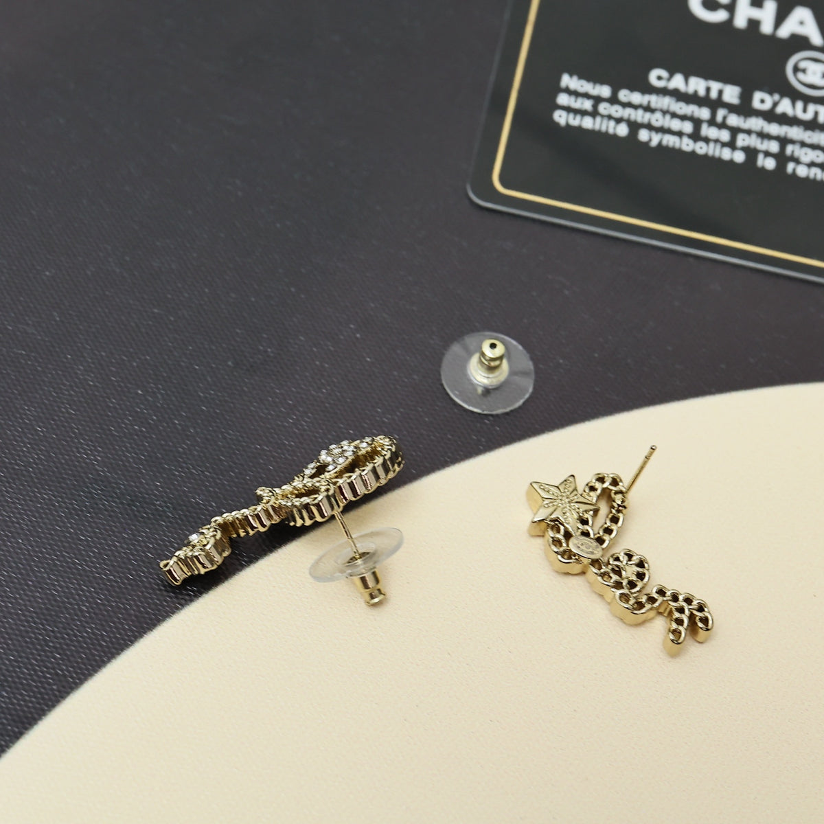crystal letter Stud Earrings for women - alternate angle view 6