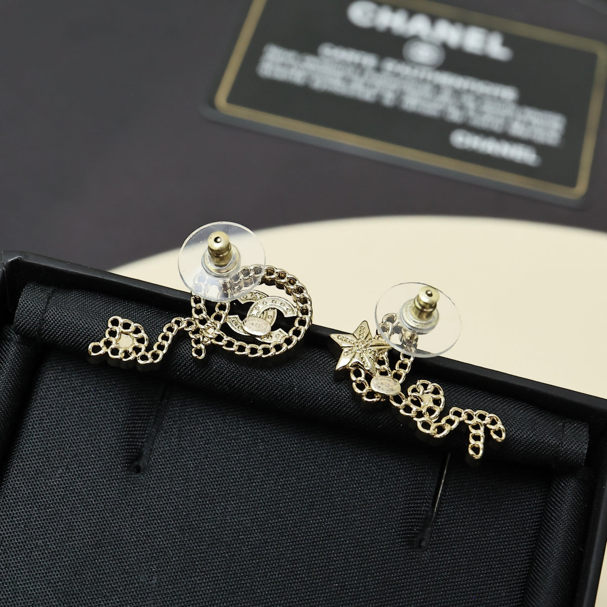 crystal letter Stud Earrings for women - alternate angle view 5