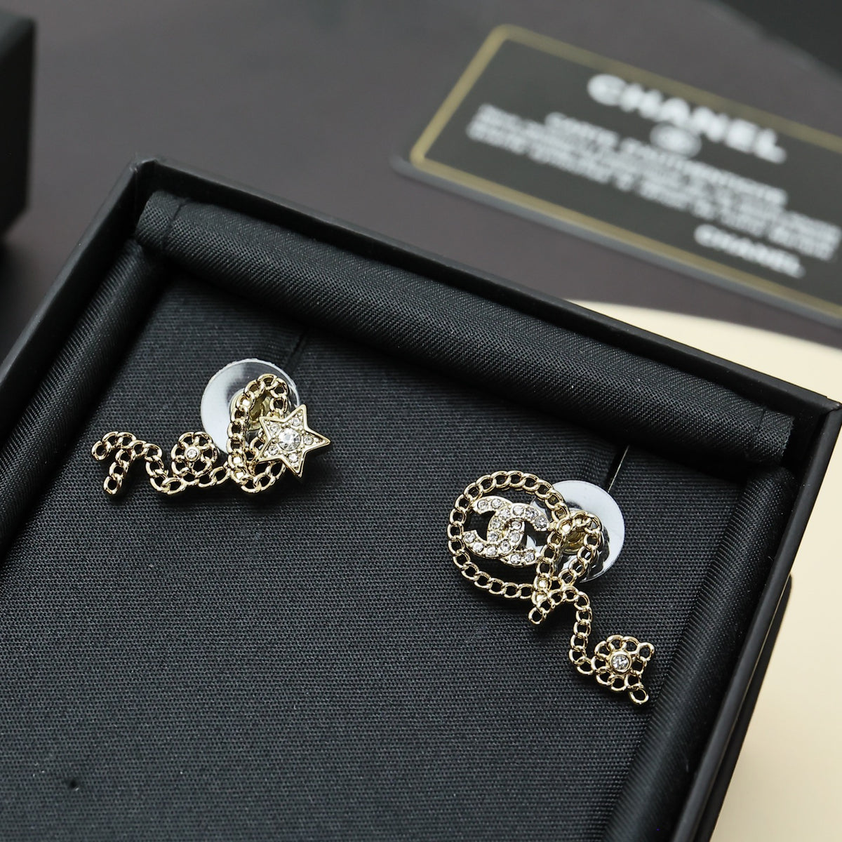 crystal letter Stud Earrings for women - alternate angle view 4
