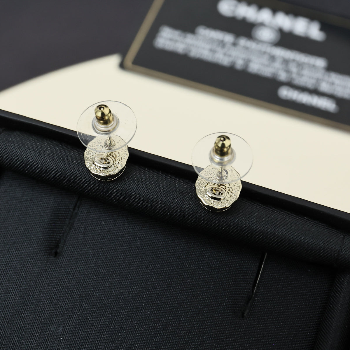 pink enamel minimalist Stud Earrings for women - alternate angle view 3