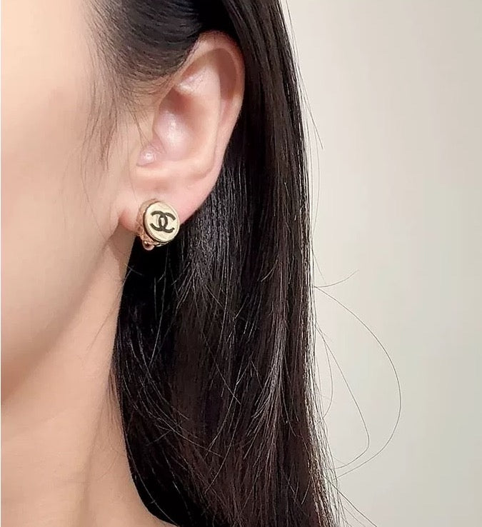 pink enamel minimalist Stud Earrings for women - alternate angle view 8