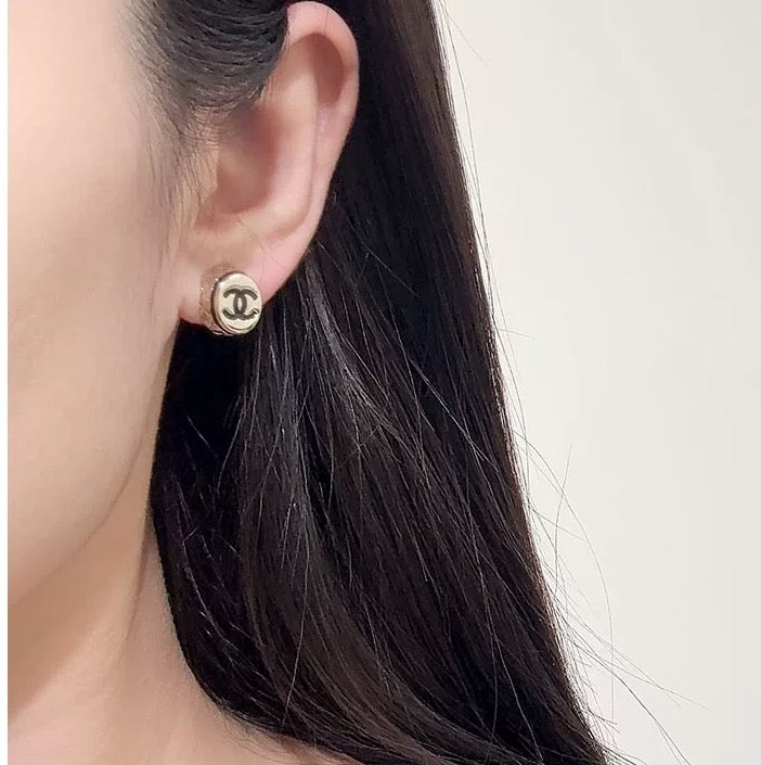 pink enamel minimalist Stud Earrings for women - alternate angle view 7