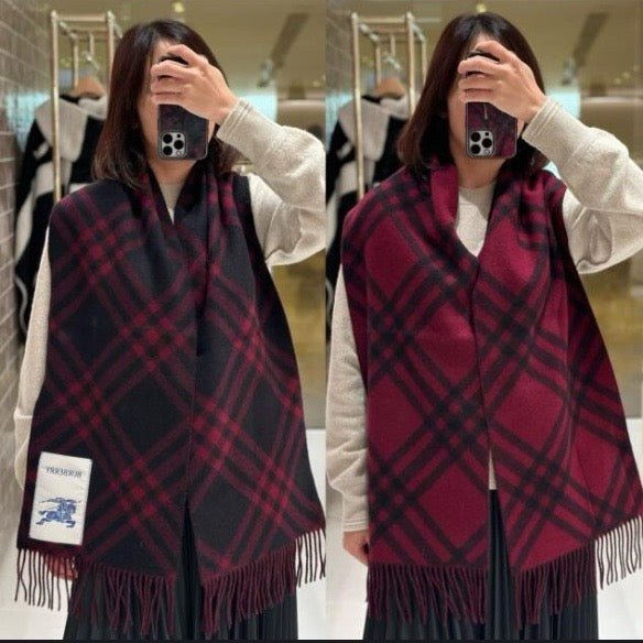 two-tone velvet tassel Scarf for men - alternate angle view 2