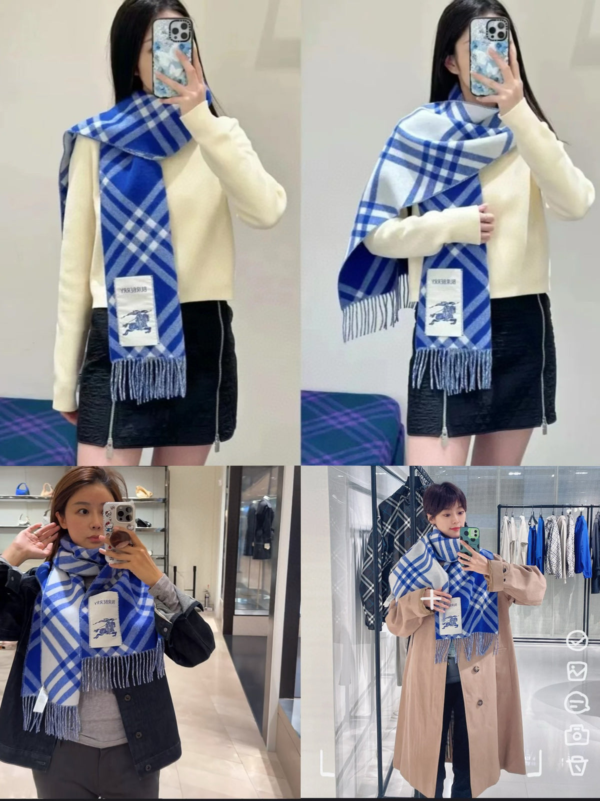 two-tone velvet tassel Scarf for men - alternate angle view 3