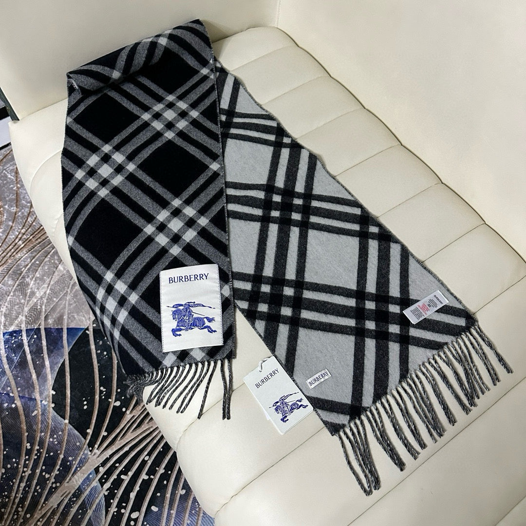 two-tone velvet tassel Scarf for men - alternate angle view 5