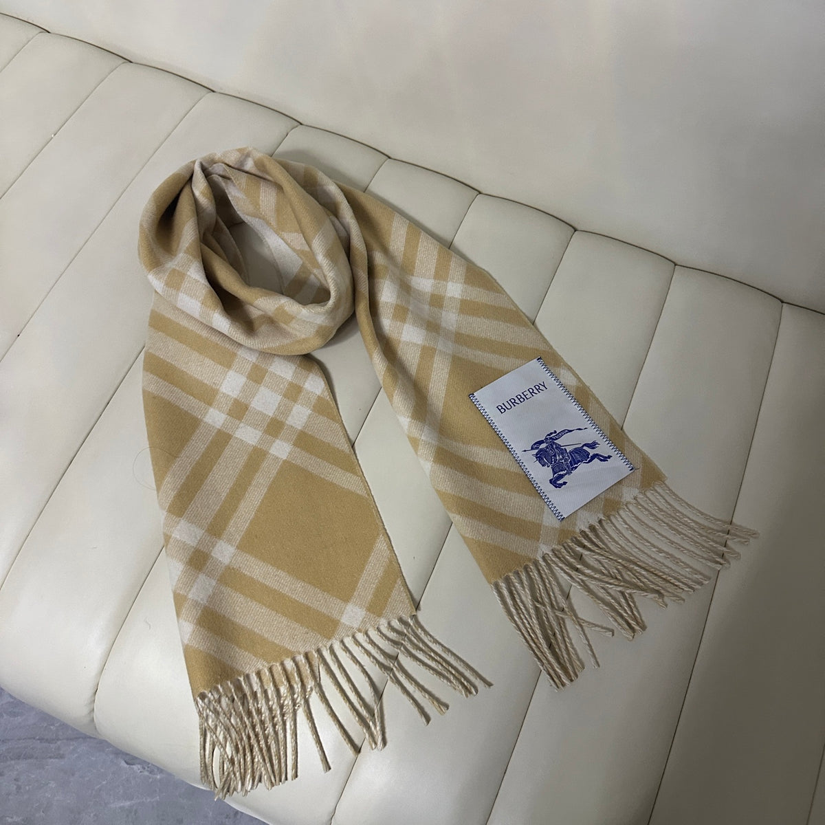 two-tone velvet tassel Scarf for men - alternate angle view 6