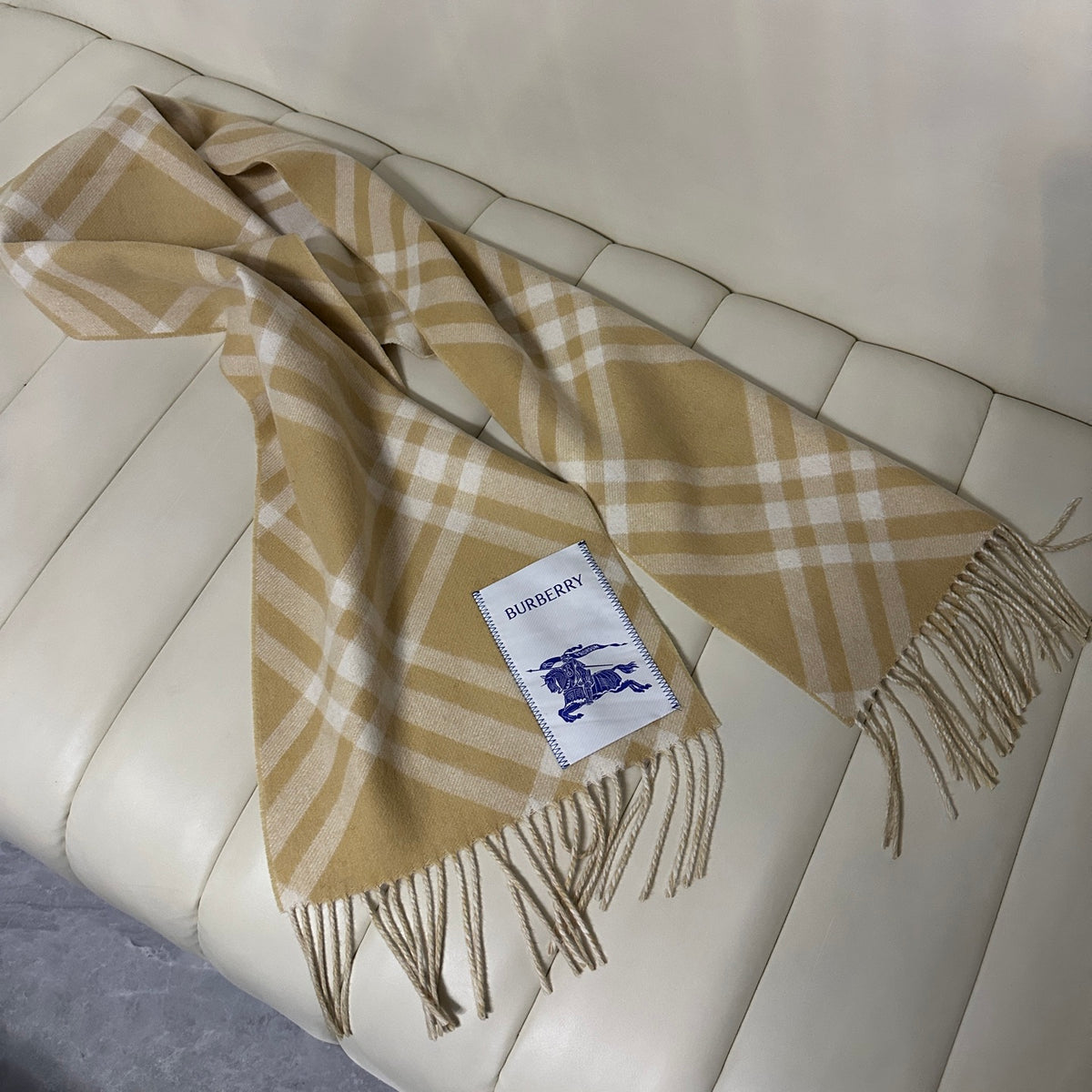 two-tone velvet tassel Scarf for men - alternate angle view 7