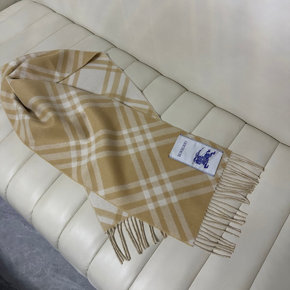 two-tone velvet tassel Scarf for men - alternate angle view 5