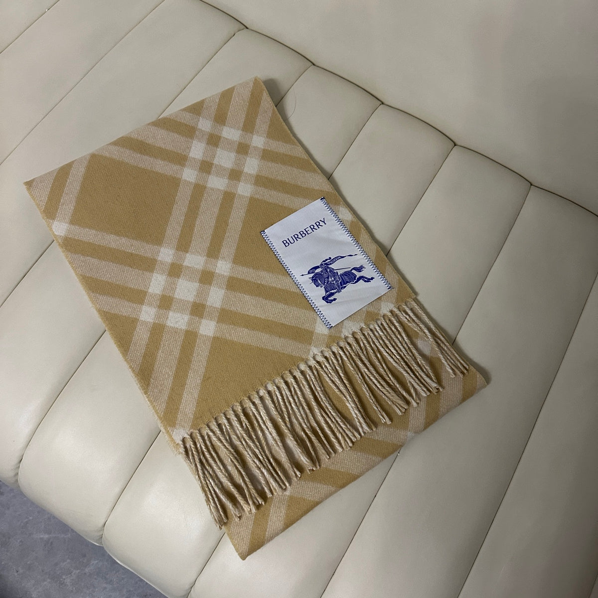 two-tone velvet tassel Scarf for men - alternate angle view 3