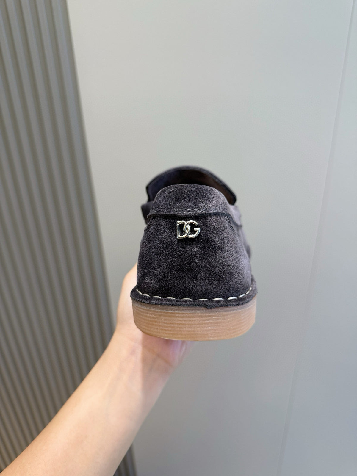 Dolce & Gabbana DG Men's New Florio Suede Moccasin Loafers with Logo