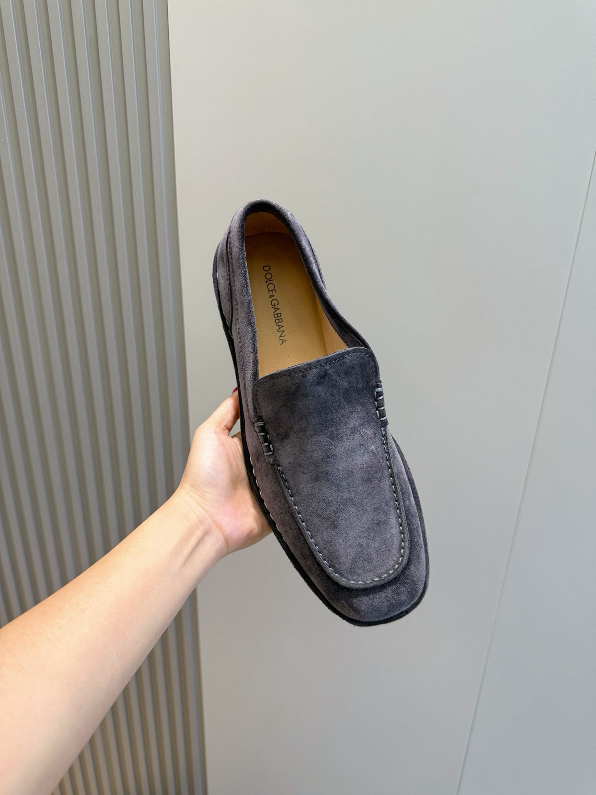 Dolce & Gabbana DG Men's New Florio Suede Moccasin Loafers with Logo