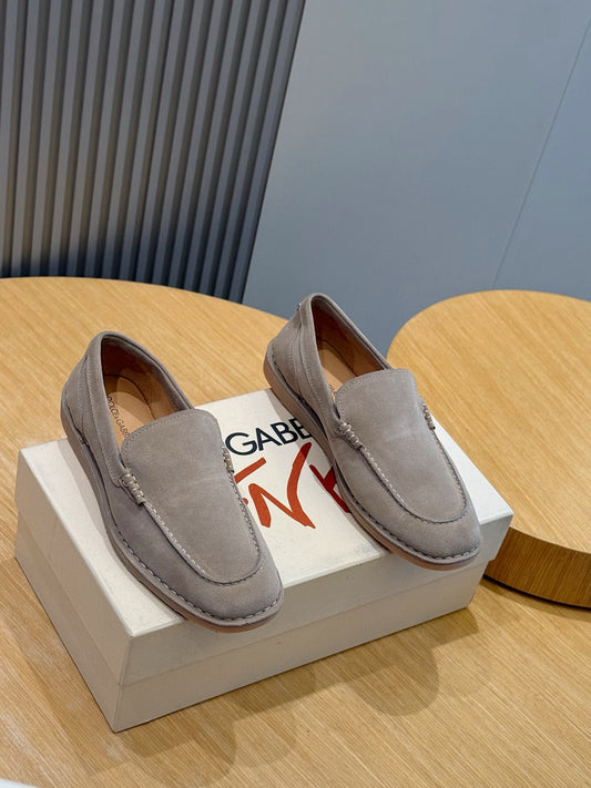 Dolce & Gabbana DG Men's New Florio Suede Moccasin Loafers with Logo
