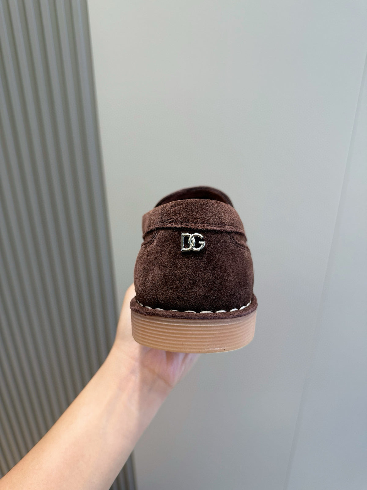 Dolce & Gabbana DG Men's New Florio Suede Moccasin Loafers with Logo