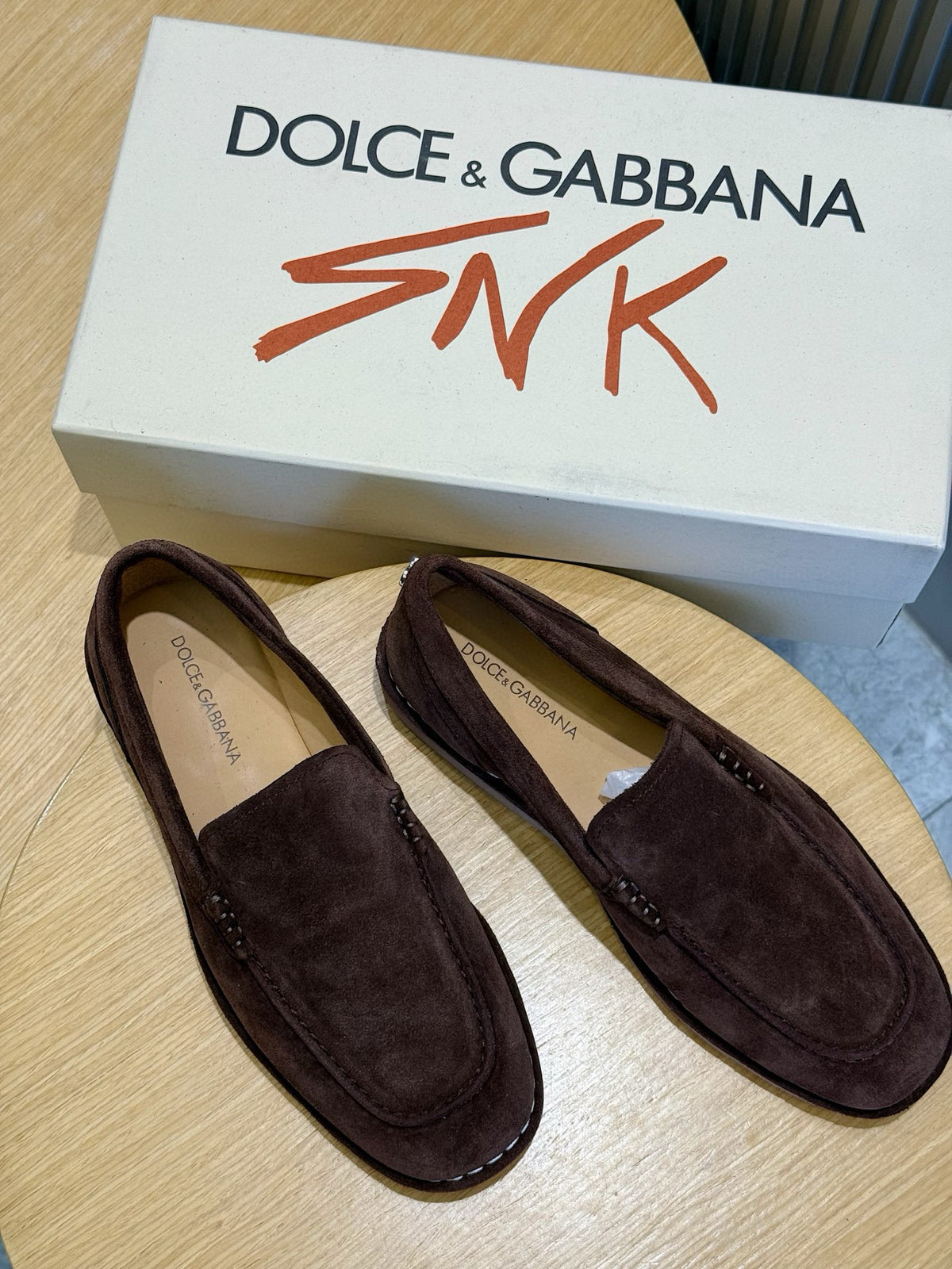 Dolce & Gabbana DG Men's New Florio Suede Moccasin Loafers with Logo