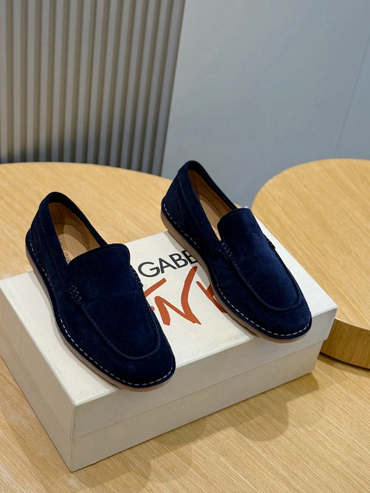 Dolce & Gabbana DG Men's New Florio Suede Moccasin Loafers with Logo