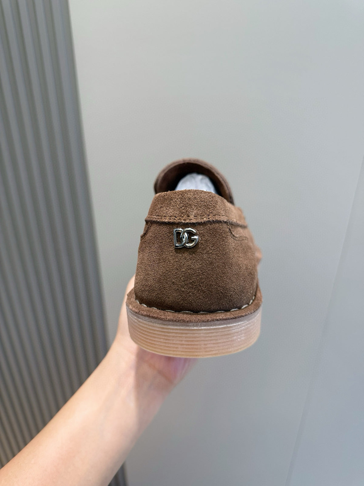Dolce & Gabbana DG Men's New Florio Suede Moccasin Loafers with Logo