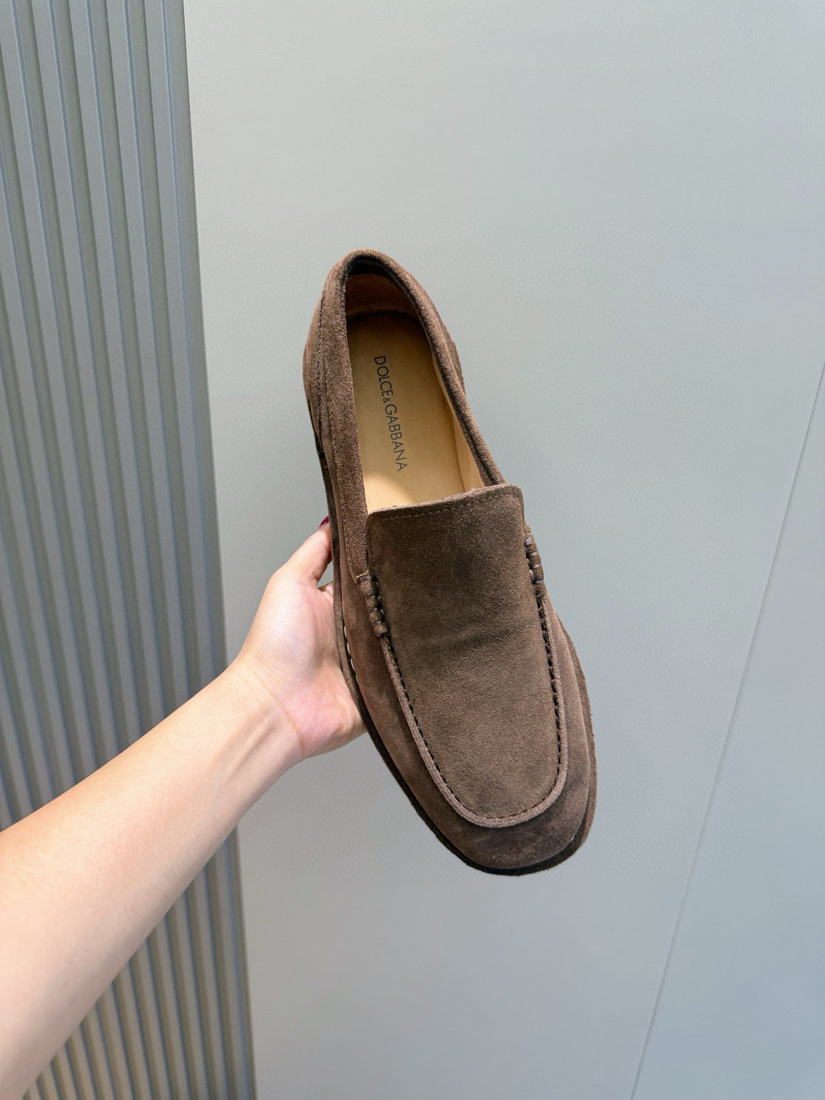 Dolce & Gabbana DG Men's New Florio Suede Moccasin Loafers with Logo
