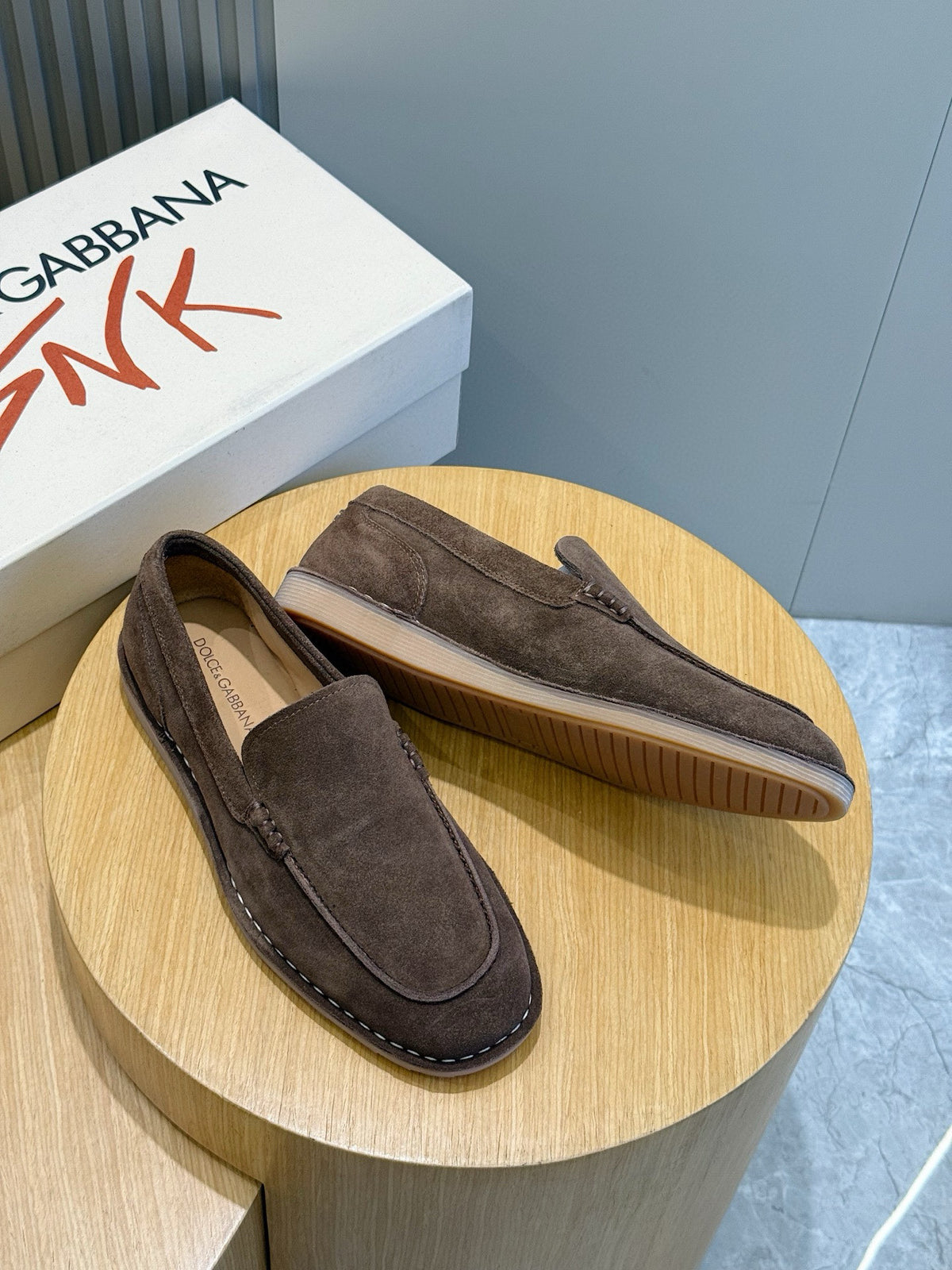 Dolce & Gabbana DG Men's New Florio Suede Moccasin Loafers with Logo