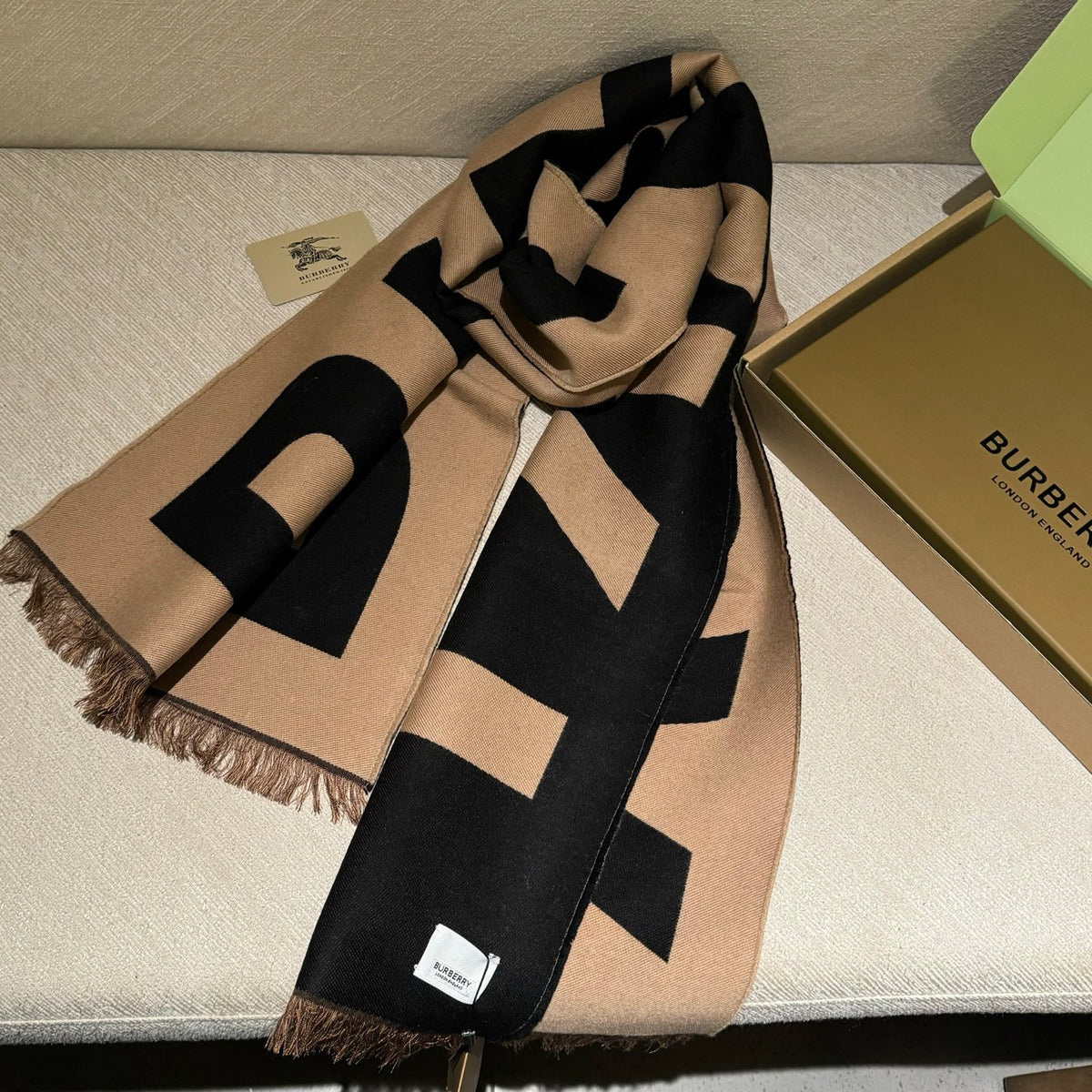 two-tone velvet letter Scarf for women - alternate angle view 9