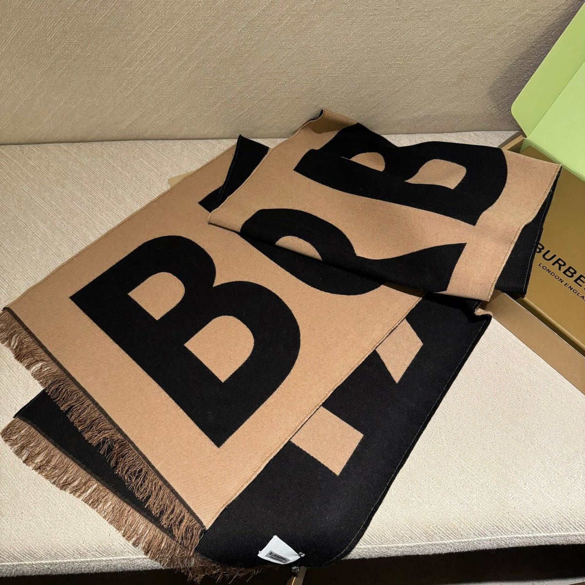 two-tone velvet letter Scarf for women - alternate angle view 8