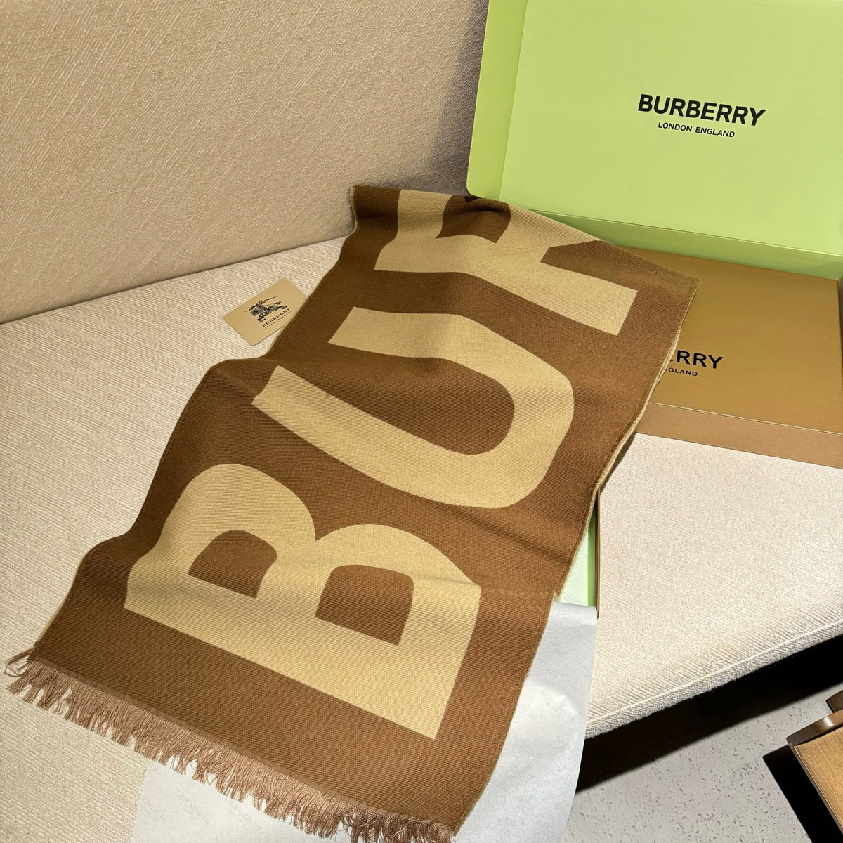 two-tone velvet letter Scarf for women - alternate angle view 2