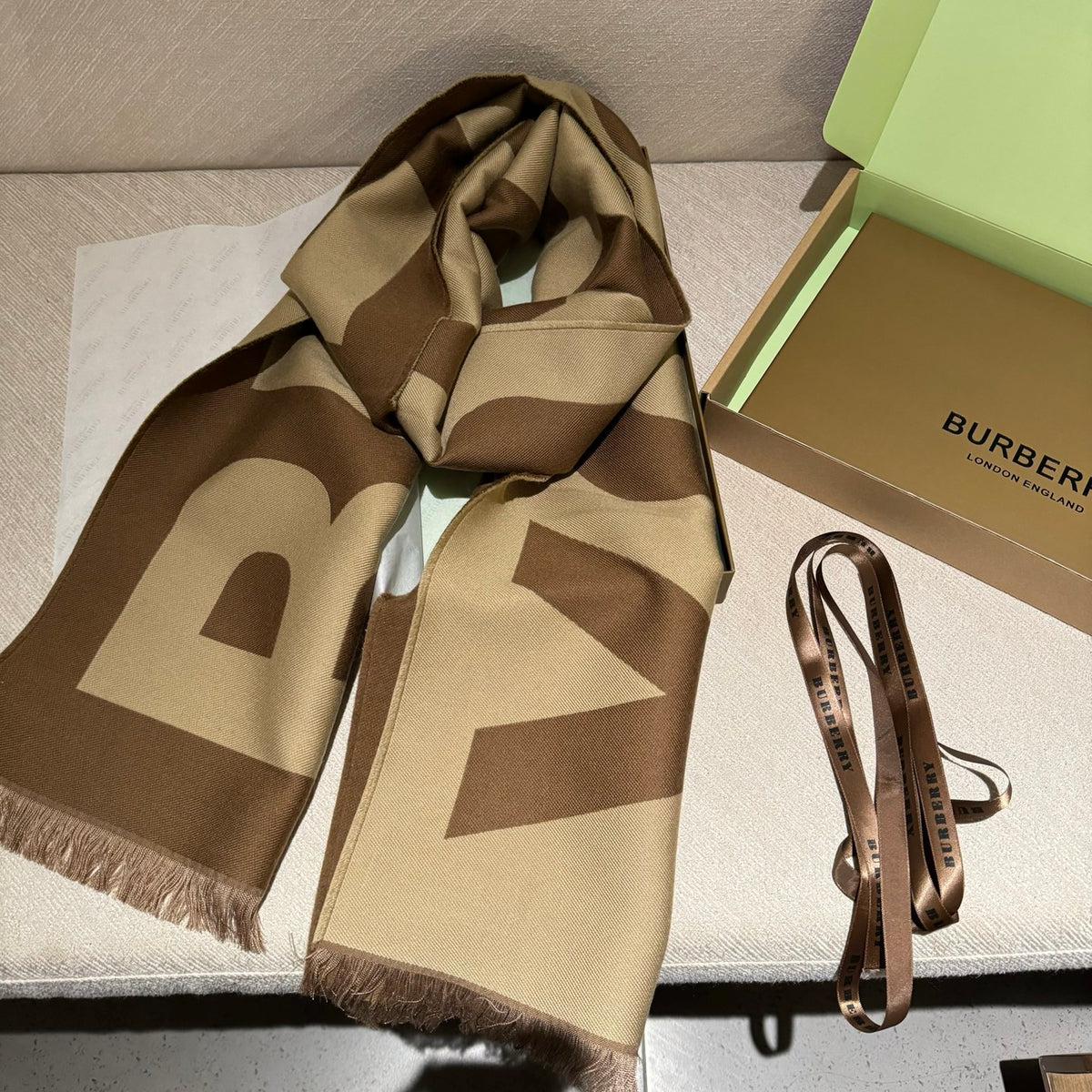 two-tone velvet letter Scarf for women - alternate angle view 5