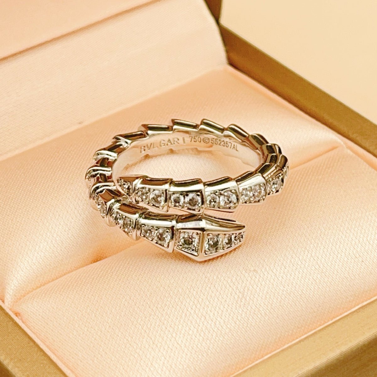 silver brass luxury Ring for women - alternate angle view 2