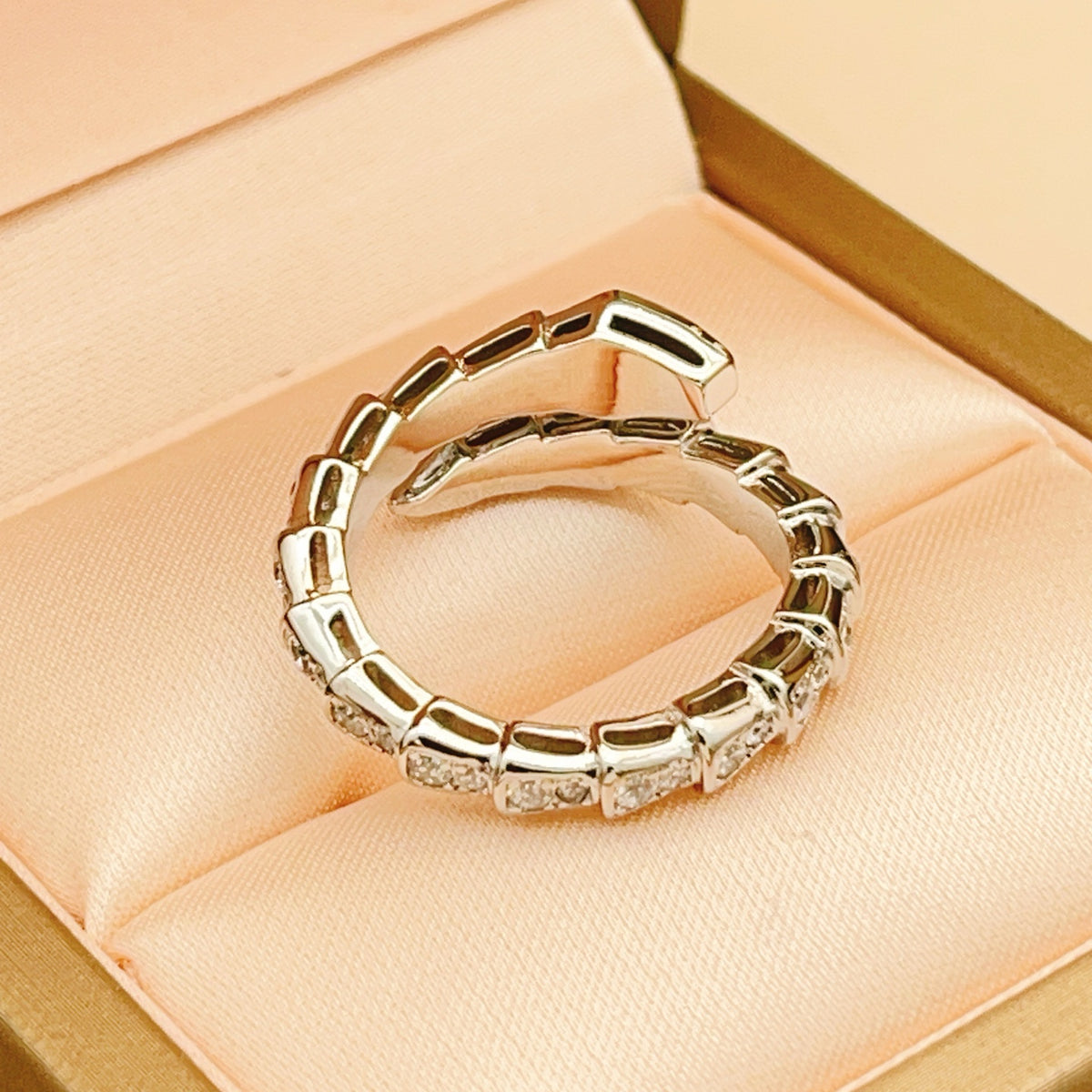 silver brass luxury Ring for women - alternate angle view 6