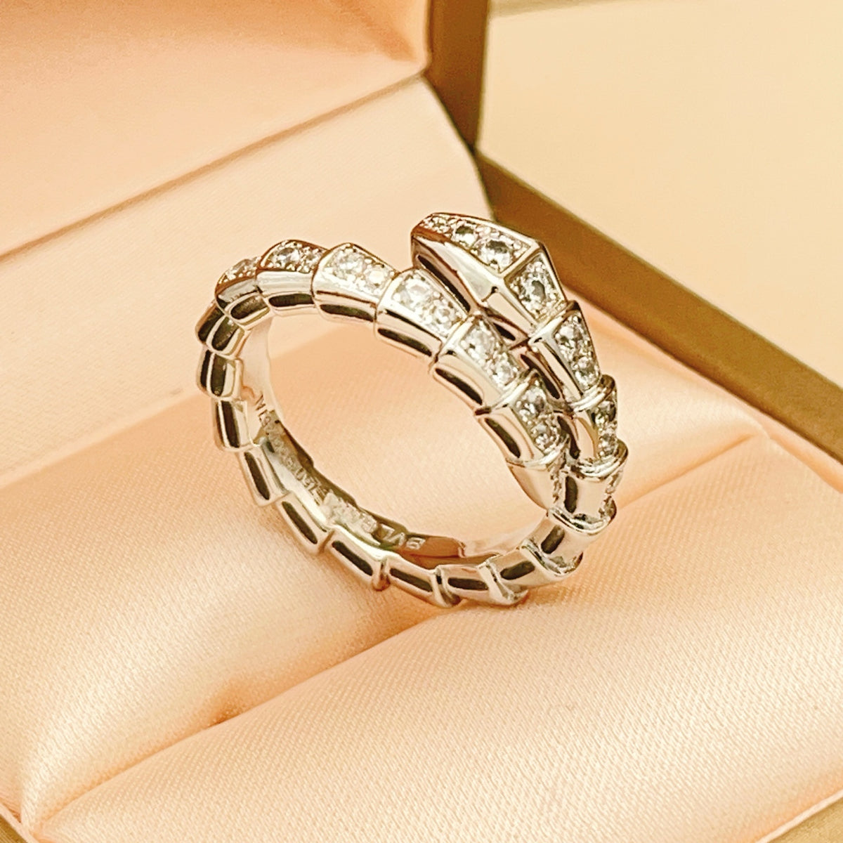 silver brass luxury Ring for women - alternate angle view 5